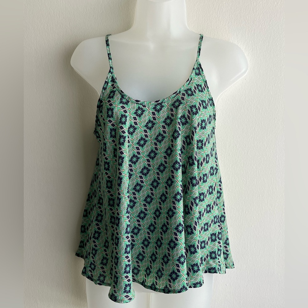 Soprano Abstract Patterned Boho Green Blue Yellow Halter Womens Size XSmall